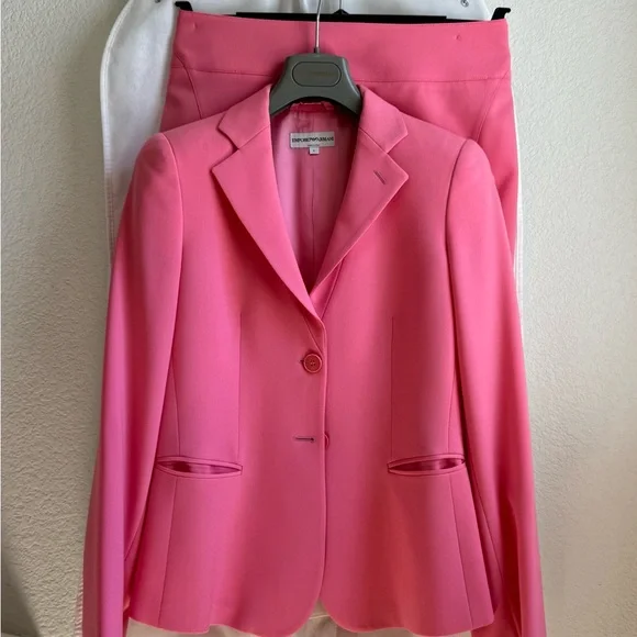 Emporio Armani Vintage Skirt Suit Wool Polyester Mix - Picture 4 of 14